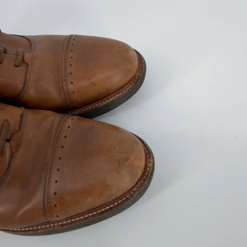 Samuel Hubbard Brown Leather Cap Toe Oxford Shoes M2140-055 Mens 10.5